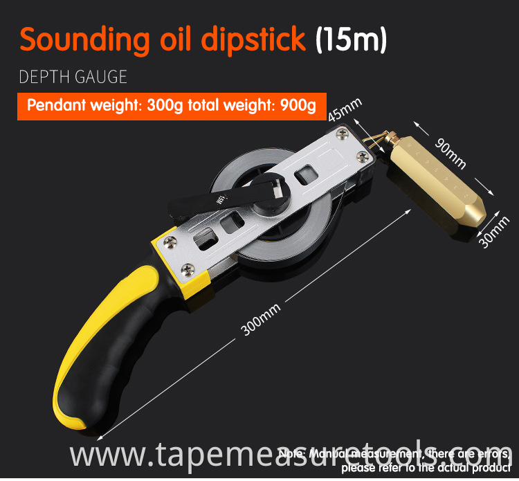 Wholesale custom oil dipstick 10m 15/20/30m oil well with depth sounding ruler sounding oil dipstick Copper hammer ruler